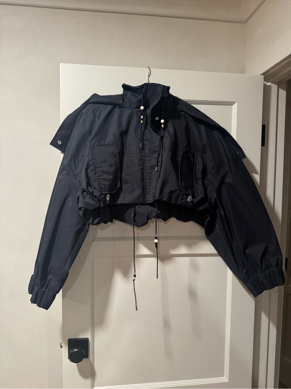 Jacquemus Black Le Raphia 'La Parka Raphia' Jacket